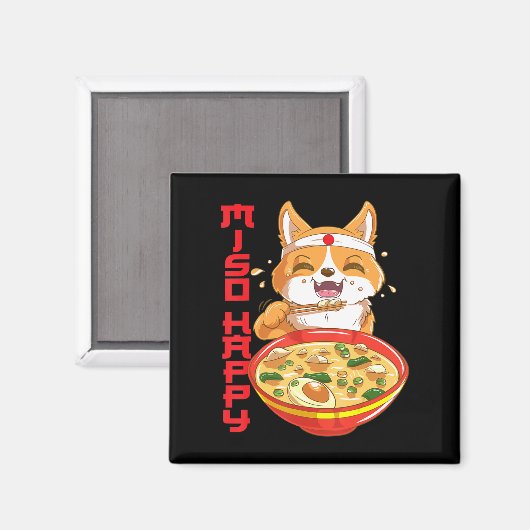 Niedliche japanische Shiba Inu Dog Miso Soup Magnet (Vorderseite/Rückseite)