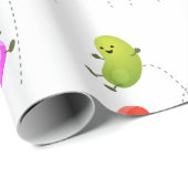 Niedliche Jellybohnen springen Cartoon Illustratio Geschenkpapier (Rolleneckpunkt)