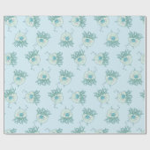 Niedliche Jellyfish Baby Dusche Kawaii Blue Boy Geschenkpapier (Flach)