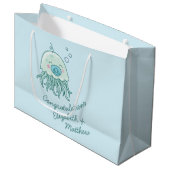 Niedliche Jellyfish Baby Dusche Kawaii Blue Boy Große Geschenktüte (Vorderseite Schrägansicht)