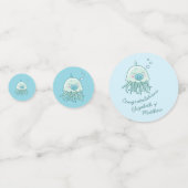 Niedliche Jellyfish Baby Dusche Kawaii Blue Boy Konfetti (Rückseiten)