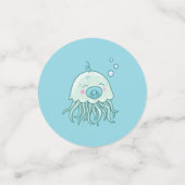 Niedliche Jellyfish Baby Dusche Kawaii Blue Boy Konfetti (Klein Vorderseite)