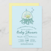 Niedliche Jellyfish Babydusche Kawaii Einladung