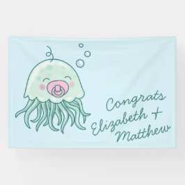 Niedliche Jellyfish Babydusche Kawaii Pink Girl Banner