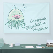 Niedliche Jellyfish Babydusche Kawaii Pink Girl Banner (Messe)