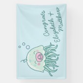 Niedliche Jellyfish Babydusche Kawaii Pink Girl Banner (Vertikal)