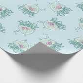 Niedliche Jellyfish Babydusche Kawaii Pink Girl Geschenkpapier (Ecke)