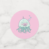 Niedliche Jellyfish Babydusche Kawaii Pink Girl Konfetti (Klein Vorderseite)