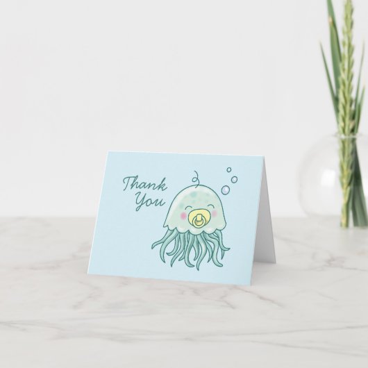 Niedliche Jellyfish Babydusche Kawaii Vielen Dank Dankeskarte (Vorderseite)