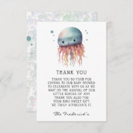 Niedliche Jellyfish Neutral Baby Dusche Danke Kart