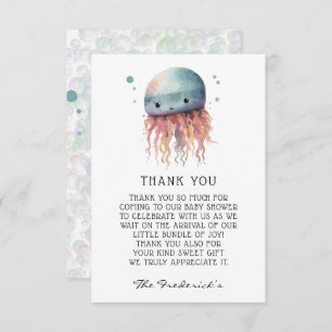 Niedliche Jellyfish Neutral Baby Dusche Danke Kart