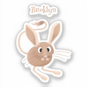 Niedliche Jerboa-Cartoon-Abbildung Aufkleber (Vorderseite)