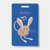 Niedliche Jerboa-Cartoon-Abbildung Ausweis (Rückseite)