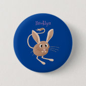 Niedliche Jerboa-Cartoon-Abbildung Button (Vorderseite)