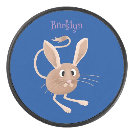 Niedliche Jerboa-Cartoon-Abbildung Eishockey Puck (Vorderseite)