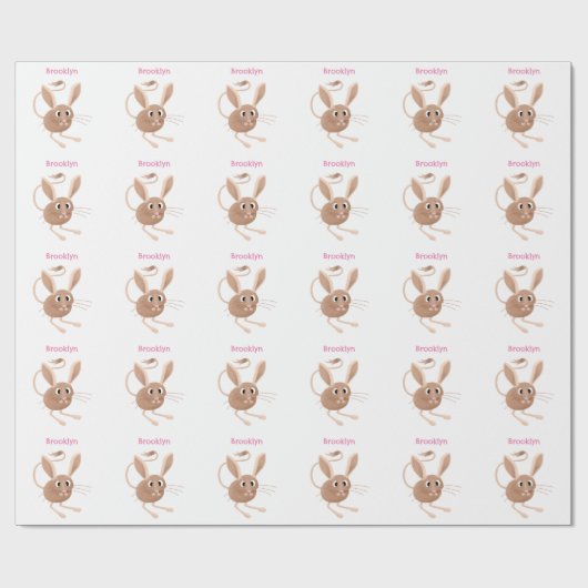 Niedliche Jerboa-Cartoon-Abbildung Geschenkpapier (Flach)