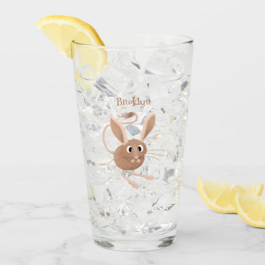 Niedliche Jerboa-Cartoon-Abbildung Glas (Vorderseite Ice)