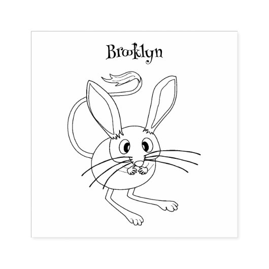 Niedliche Jerboa-Cartoon-Abbildung Gummistempel (Prägung)