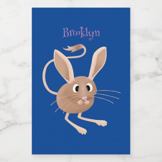 Niedliche Jerboa-Cartoon-Abbildung Lebensmitteletikett (Einzelnes Label)