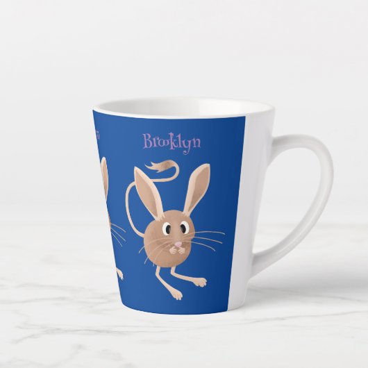 Niedliche Jerboa-Cartoon-Abbildung Milchtasse (Rechts)