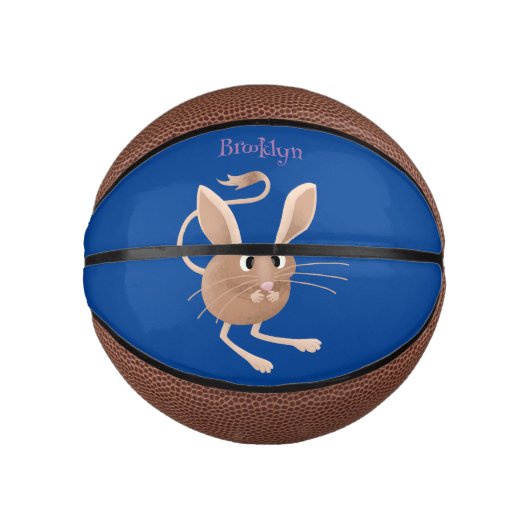 Niedliche Jerboa-Cartoon-Abbildung Mini Basketball (Vorderseite)