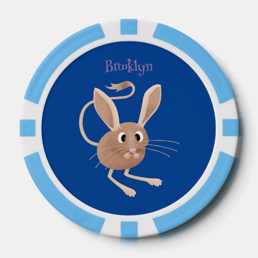 Niedliche Jerboa-Cartoon-Abbildung Pokerchips (Vorderseite)