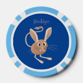 Niedliche Jerboa-Cartoon-Abbildung Pokerchips (Rückseite)