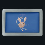 Niedliche Jerboa-Cartoon-Abbildung Rechteckige Gürtelschnalle<br><div class="desc">Diese niedliche,  langgezogene Jerboa wird in lustiger Cartoon-Illustration-Stil für Kinder und Kinder im Herzen gezeichnet. Viel Spaß bei der Hoffnung!</div>
