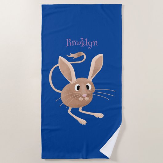 Niedliche Jerboa-Cartoon-Abbildung Strandtuch (Vorderseite)