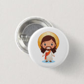 Niedliche Jesus-Christus-Illustration Button (Vorne & Hinten)