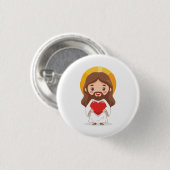 Niedliche Jesus-Christus-Illustration Button (Vorne & Hinten)