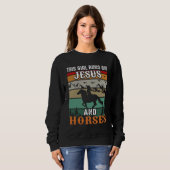 Niedliche Jesus Pferde Wortkunst Sweatshirt (Vorne ganz)