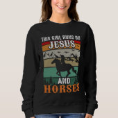 Niedliche Jesus Pferde Wortkunst Sweatshirt (Vorderseite)
