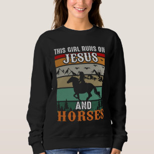 Niedliche Jesus Pferde Wortkunst Sweatshirt