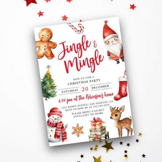 Niedliche Jingle & Mingle Kids Party Einladung