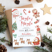 Niedliche Jingle & Mingle Party Einladung