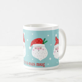 Niedliche Jolly-Santa-Köpfe auf Minze Kaffeetasse