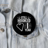 Niedliche Jubiläumspaare Verheiratet 1 Jahr Button (Beispiel)