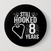 Niedliche Jubiläumspaare Verheiratet 8 Jahre Button (Vorderseite)