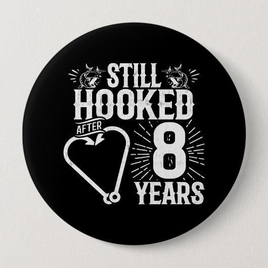 Niedliche Jubiläumspaare Verheiratet 8 Jahre Button (Vorderseite)