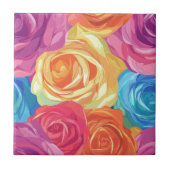 Niedliche Jugendstil-Rose Keramik Fliese (Vorderseite)