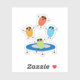 Niedliche Jumping Candy Boans mit Sonnenbrille Aufkleber