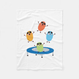 Niedliche Jumping Candy Boans mit Sonnenbrille Fleecedecke