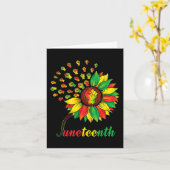 Niedliche Juneteenth Fist Sonnenblume Schwarzer Af Karte (Gelbe Blume)