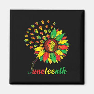 Niedliche Juneteenth Fist Sonnenblume Schwarzer Af Magnet