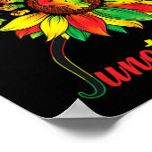 Niedliche Juneteenth Fist Sonnenblume Schwarzer Af Poster (Ecke)