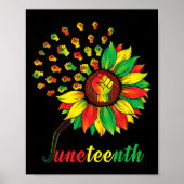 Niedliche Juneteenth Fist Sonnenblume Schwarzer Af Poster (Vorne)