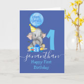 niedliche Junge 1. Geburtstagskarte Karte (Gelbe Blume)