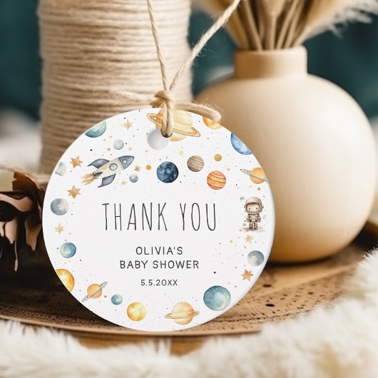 Niedliche Junge Astronaut Space Babydusche Geschenkanhänger