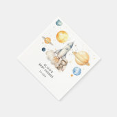 Niedliche Junge Astronaut Space Babydusche Serviette (Ecke)